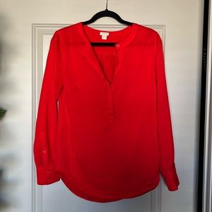 Jcrew red blouse, size xs.